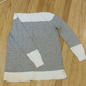 LOFT Black and White Striped Sweater